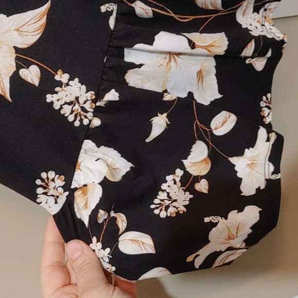 SWS Streetwear Society sleeveless black flower pattern mini dress Large - Picture 10 of 11